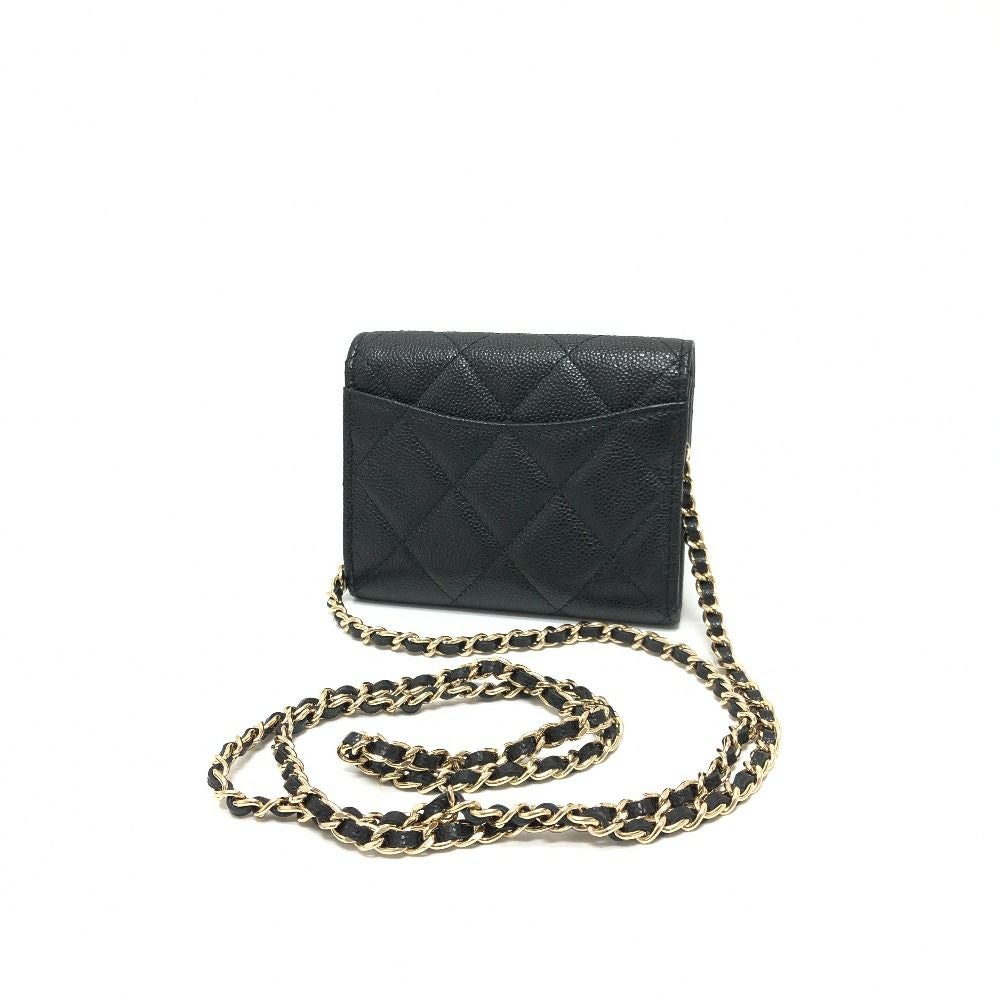 シャネル CHANEL マトラッセ AP0238 ココマーク チェーンウォレット 財布 ポシェット ショルダーバッグ カバン バッグ ショルダーバッグ キャビアスキン ブラック 未使用 CHANEL シャネル AP0238 ココマーク マトラッセ チェーンウォレット