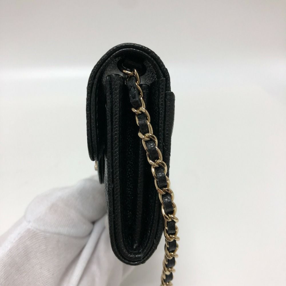 シャネル CHANEL マトラッセ AP0238 ココマーク チェーンウォレット 財布 ポシェット ショルダーバッグ カバン バッグ ショルダーバッグ キャビアスキン ブラック 未使用 CHANEL シャネル AP0238 ココマーク マトラッセ チェーンウォレット