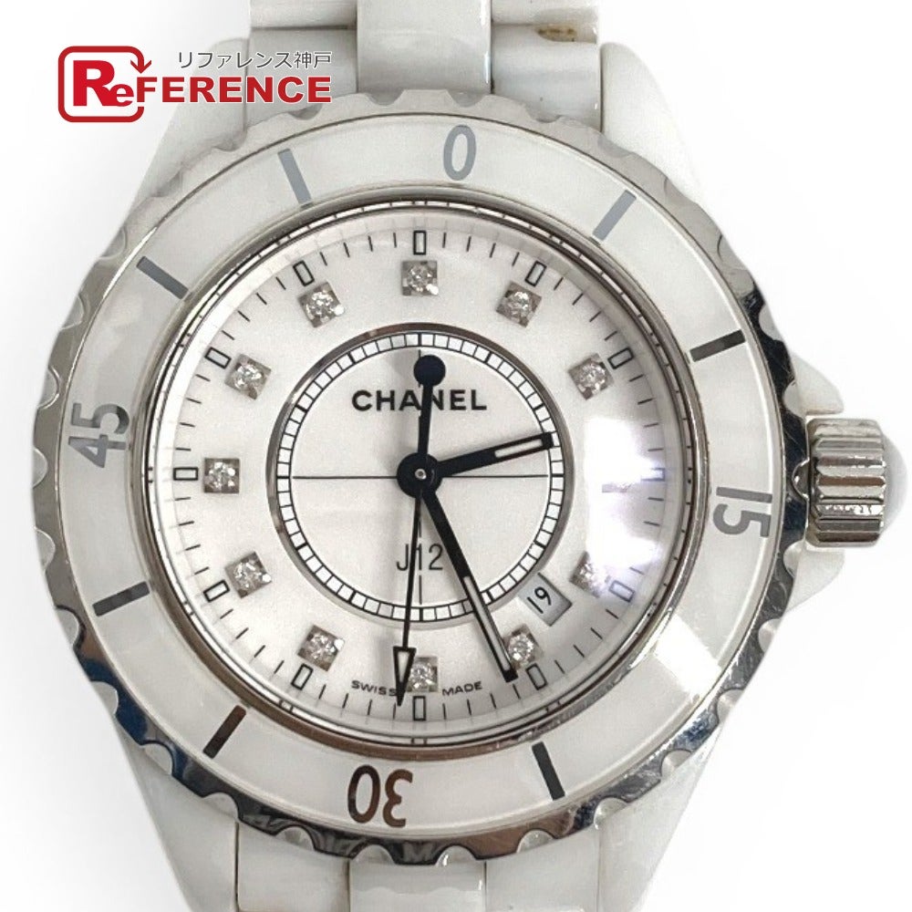 【稼働 美品】CHANEL J12 デイト12P ダイヤ CHANEL シャネル J12 12Pダイヤ ダイヤモンド クォーツ ウォッチ