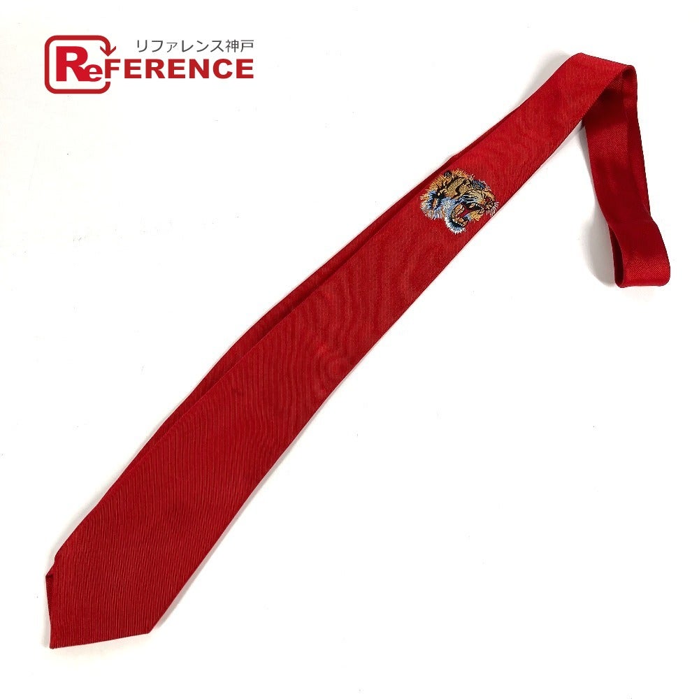 グッチ GUCCI タイガー ロゴ 不明 スーツ アクセサリー  ネクタイ シルク レッド GUCCI グッチ 不明 タイガー ロゴ スーツ アクセサリー ネクタイ