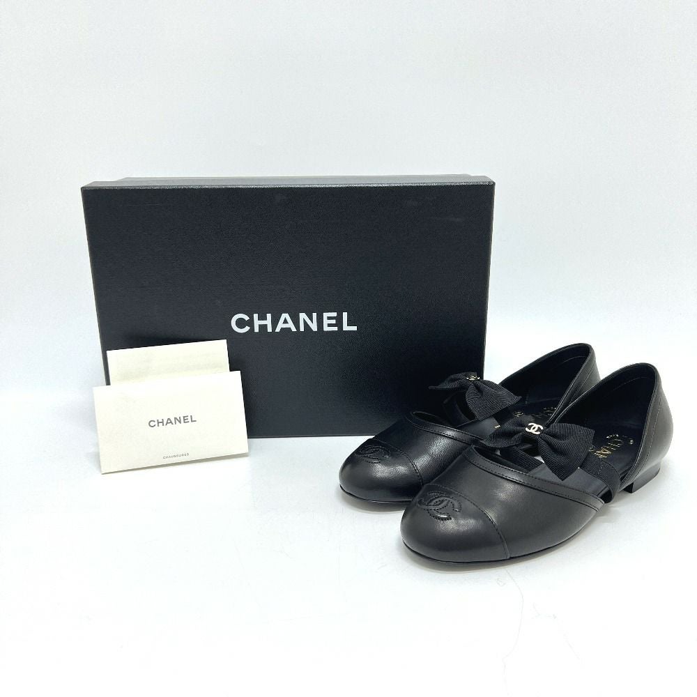 CHANEL シャネル メリージェーン バレエシューズ 靴 パンプス レザー