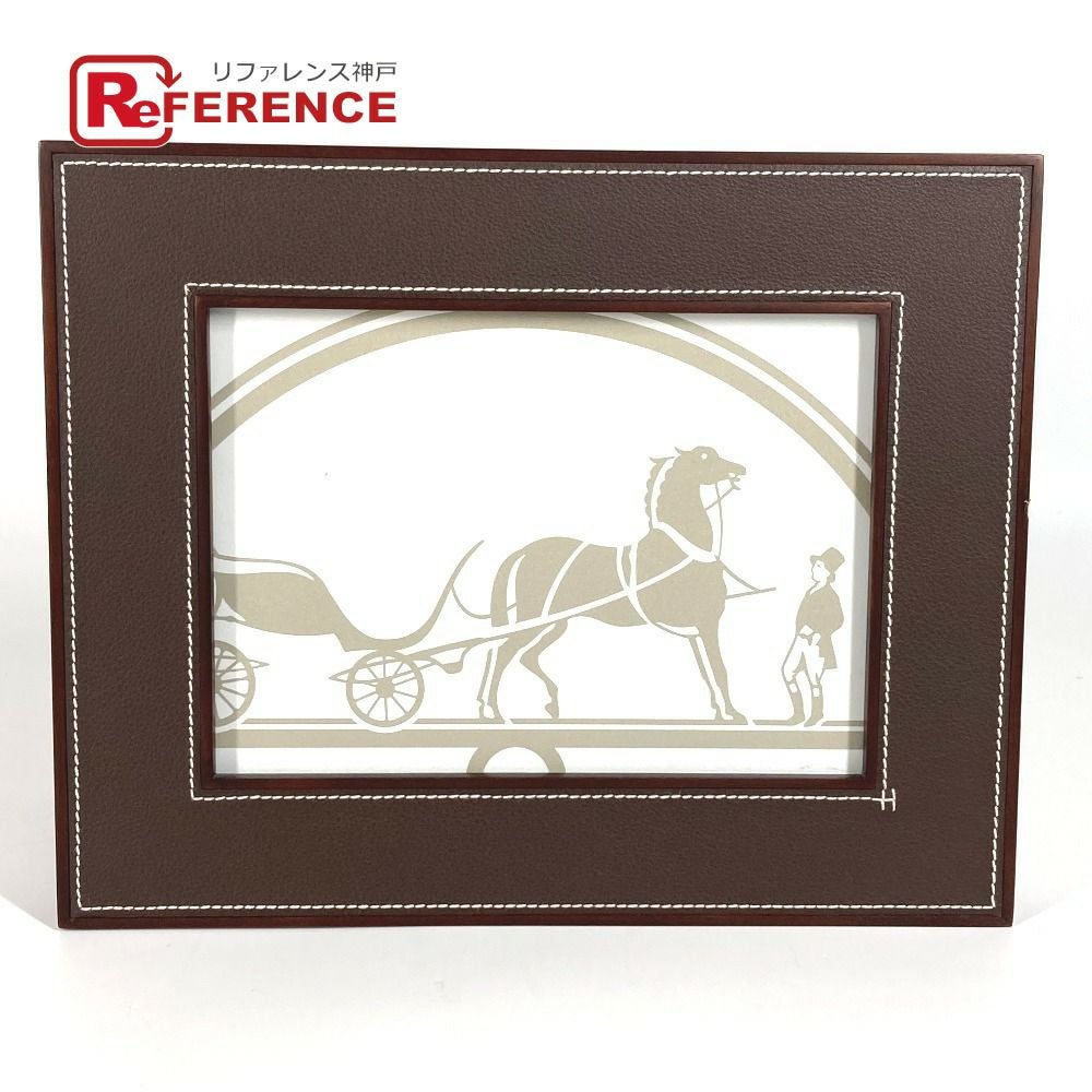 HERMES エルメス マホガニー フォトフレーム 《プレイヤード》 MM 横型