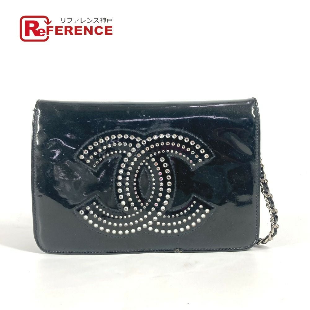 CHANEL シャネル 長財布 CC ロゴ ココマーク ラインストーン チェーン