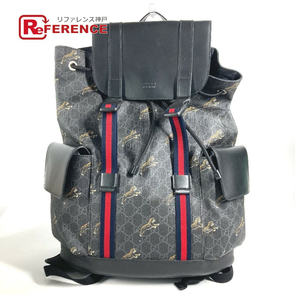 グッチ GUCCI シェリーライン 495563 GGスプリーム バックパック リュックサック GGスプリームキャンバス ブラック GUCCI グッチ 495563 GGスプリーム シェリーライン バックパック
